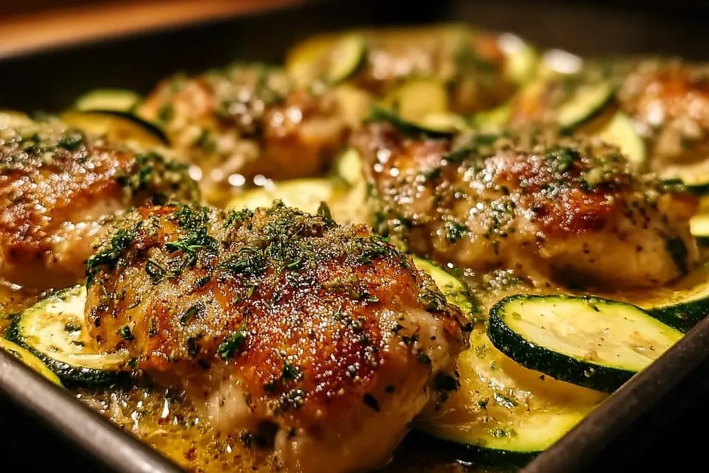 Juicy Chicken Thigh Zucchini Bake Freshly Baked