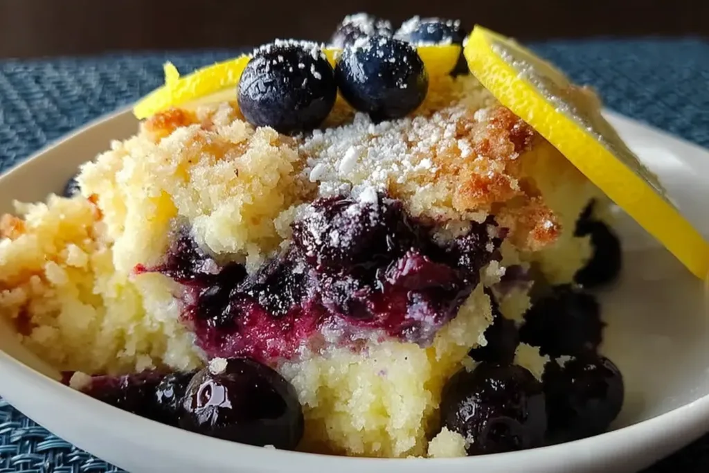 Lemon Blueberry Cheesecake Dump Cake Freshly Baked