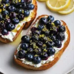 Lemon Blueberry Ricotta Toast with Fresh Berries
