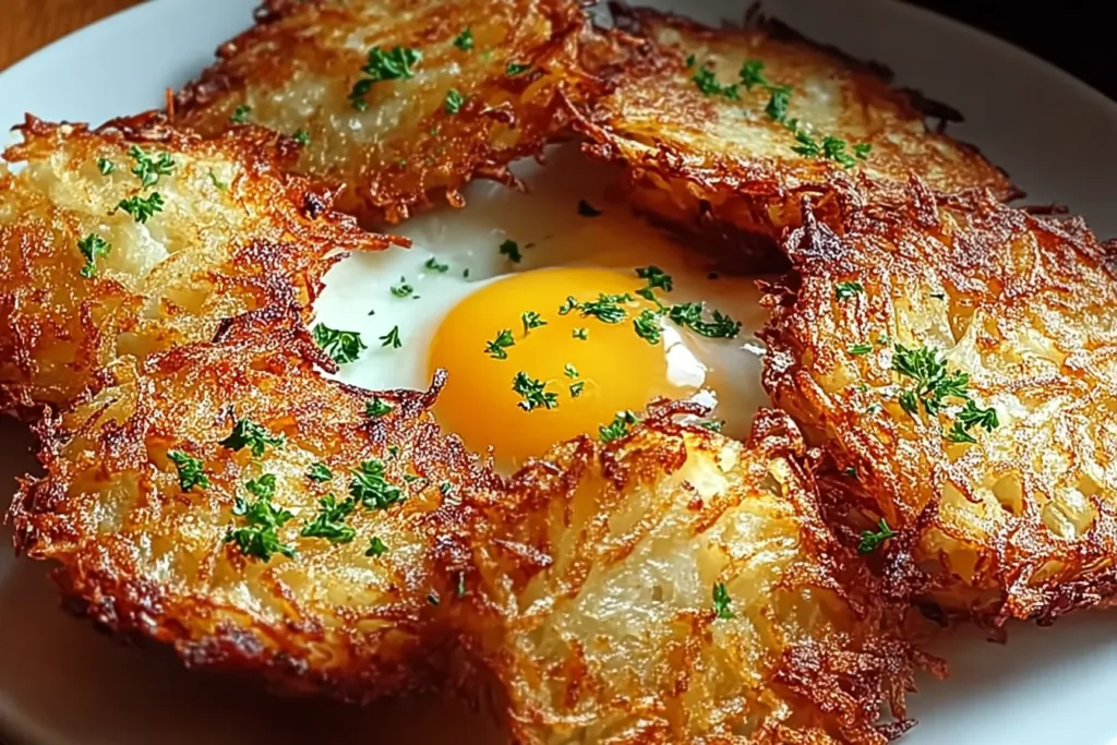 Low Calorie Crispy Hashbrowns on a Plate