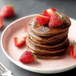 Decadent Low Carb Chocolate Pancakes Stacked High