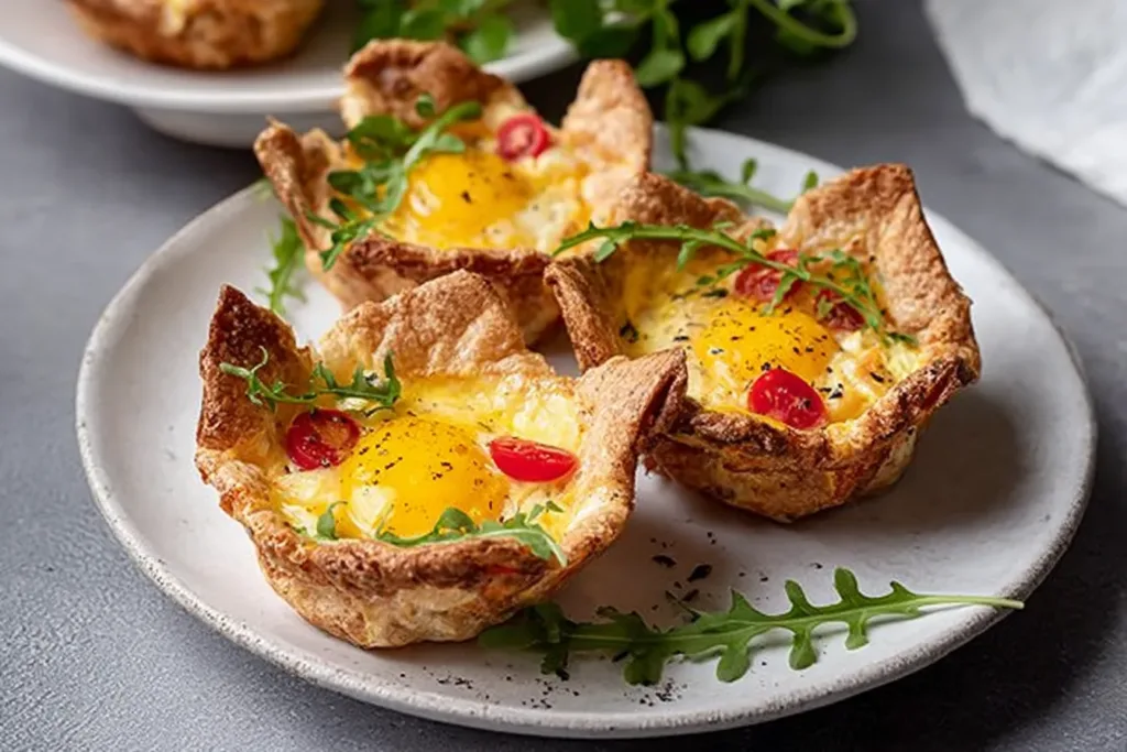 Delicious Low Carb Egg Nests on a Plate