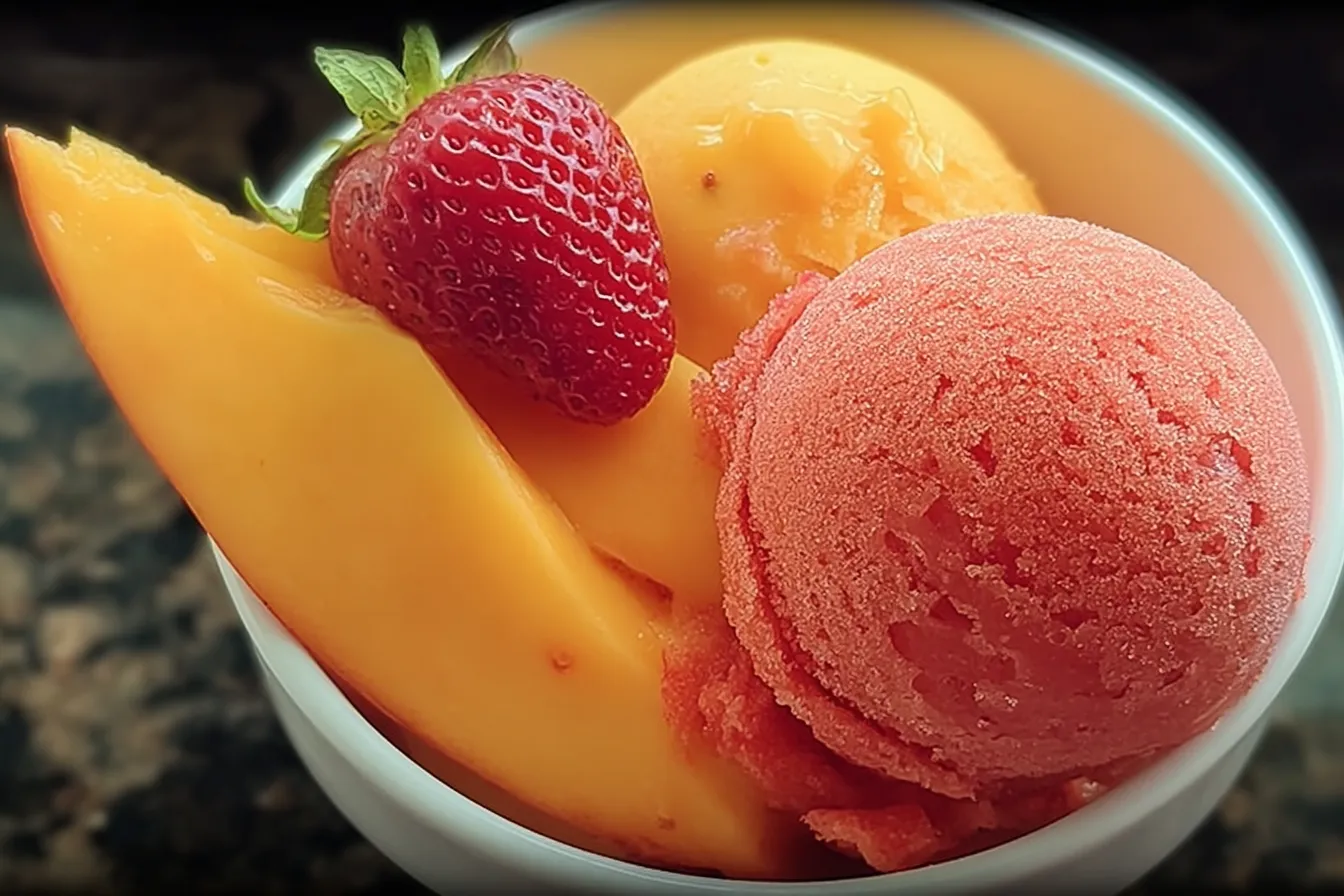 Mango Strawberry Sorbet