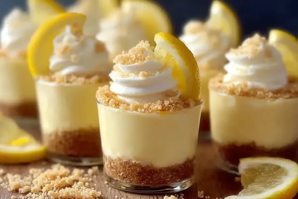 Mini Lemon Cheesecake Cups Ready to Serve