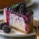 Mulberry and Earl Grey Cheesecake Slice