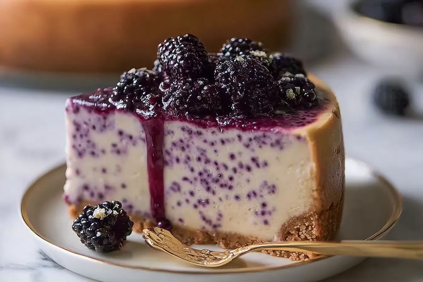 Mulberry and Earl Grey Cheesecake