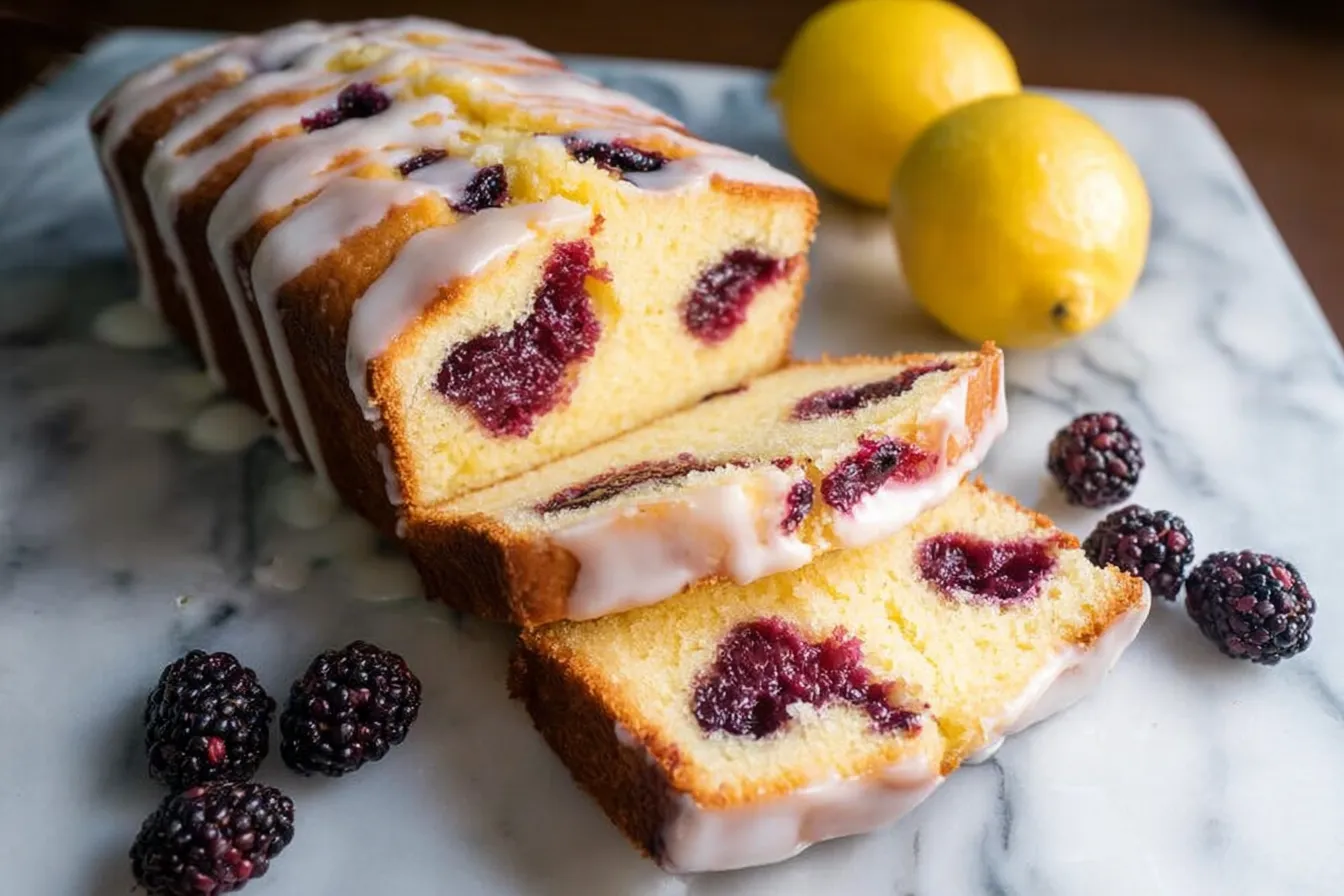 Mulberry Lemon Ricotta Cake