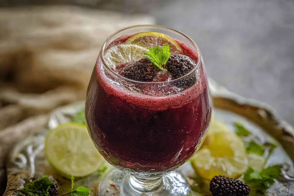 Mulberry Lemonade in Glasses