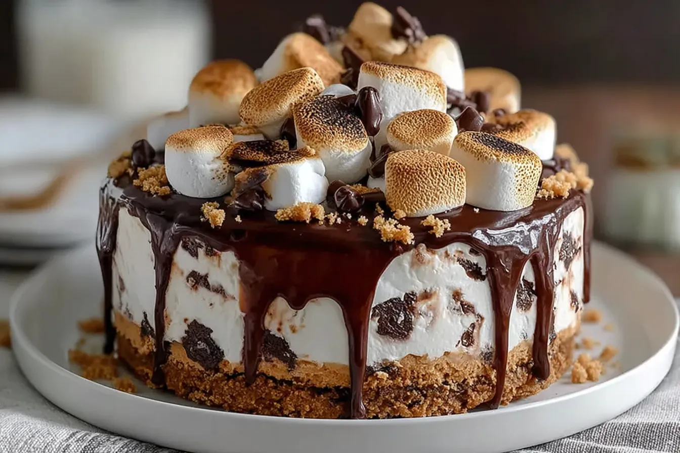 No Bake Smores Ice Cream Cake