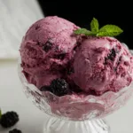 No-Churn Mulberry Ice Cream in a Bowl