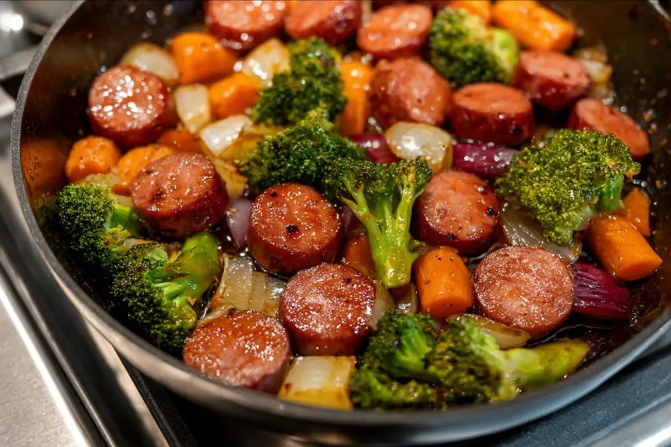 One-Pan Honey Garlic Kielbasa and Veggies