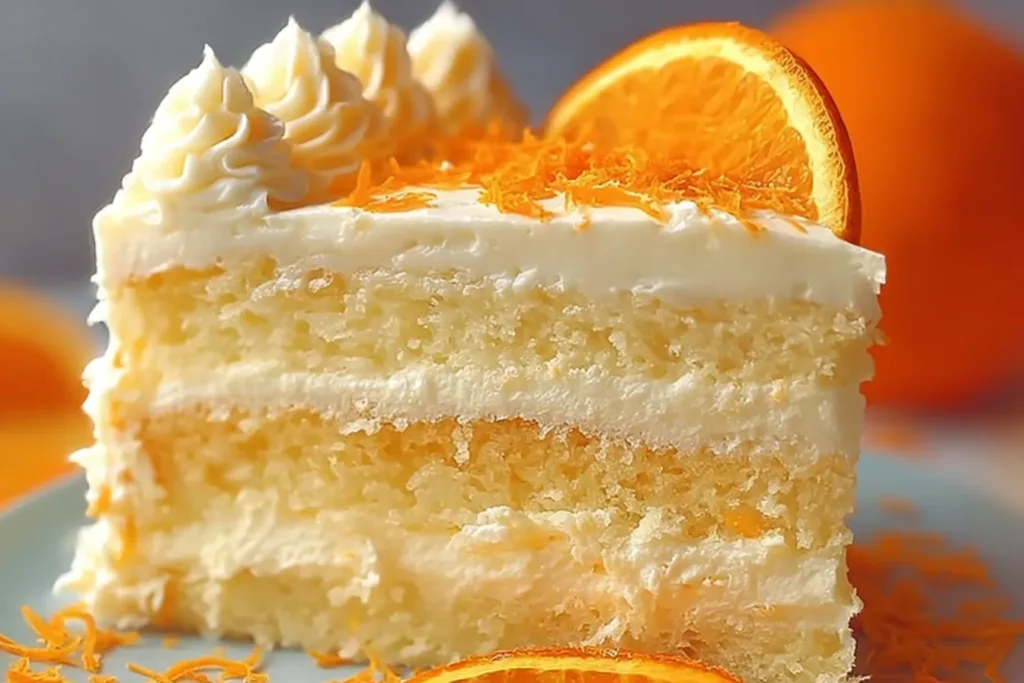 Orange Creamsicle Cake Slice - A Refreshing Treat