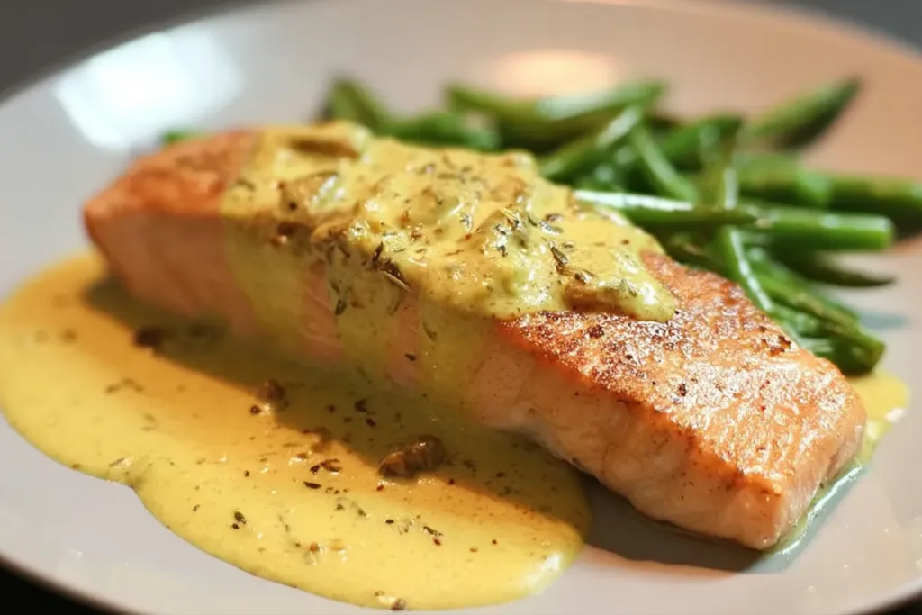 Pan-Fried Salmon in Curry Cream Sauce - Delicious Recipe