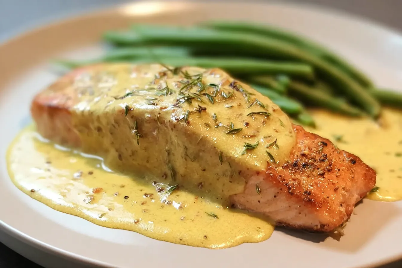 Pan-Fried Salmon in Curry Cream Sauce