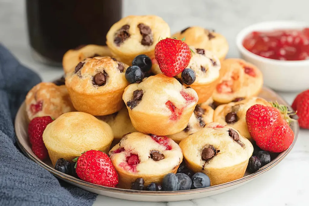 Delicious Pancake Mini Muffins on a Rustic Table
