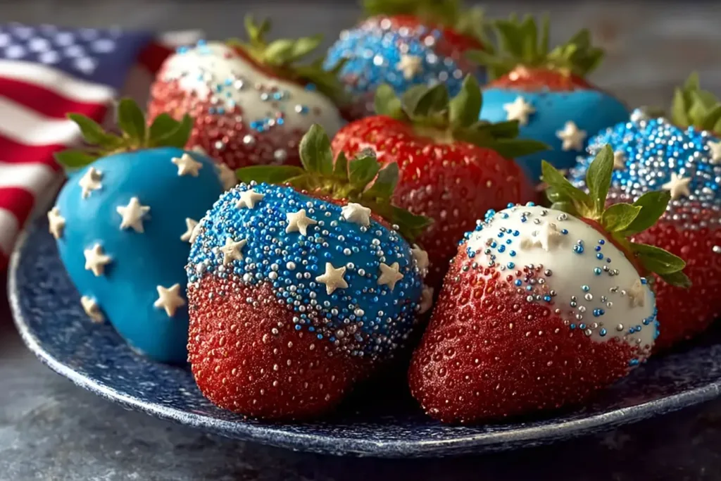 Patriotic 4th of July Chocolate Covered Strawberries
