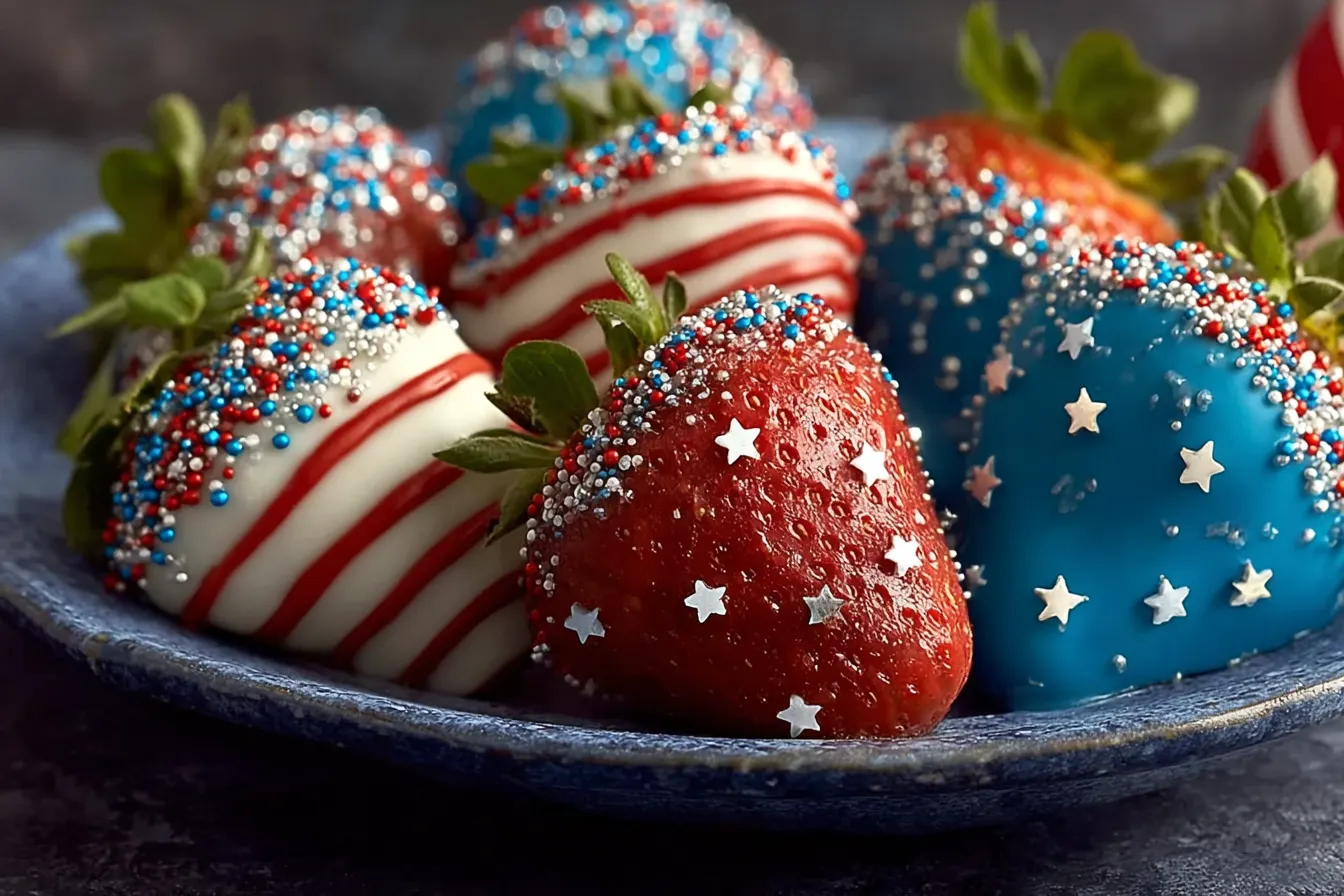 Patriotic 4th of July Chocolate Covered Strawberries