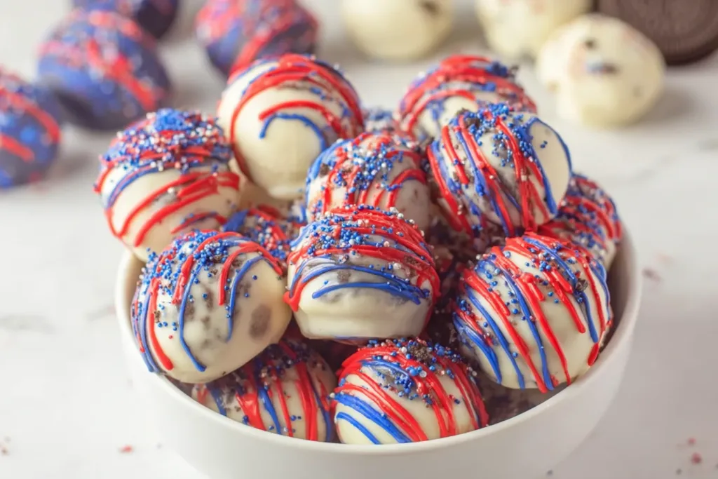 Patriotic Oreo Balls: Colorful Celebration Treats