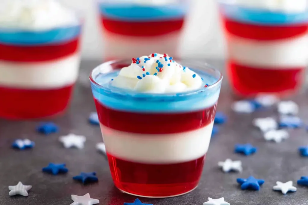 Delicious Patriotic Red, White, And Blue Jello Cups