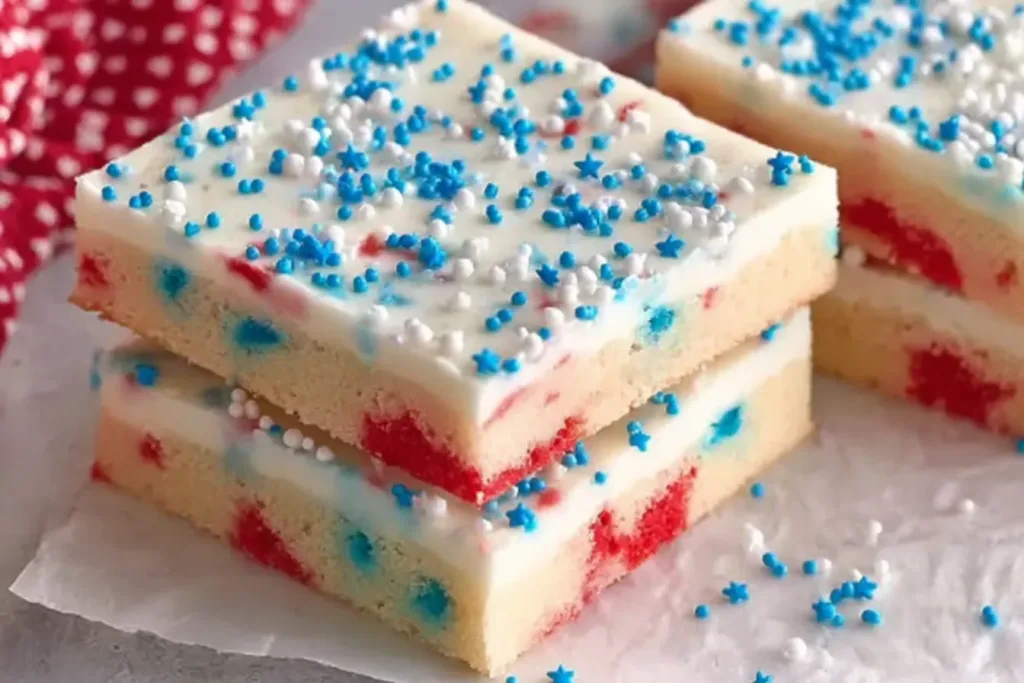 Patriotic Sugar Cookie Bars – Festive 4th of July Treats