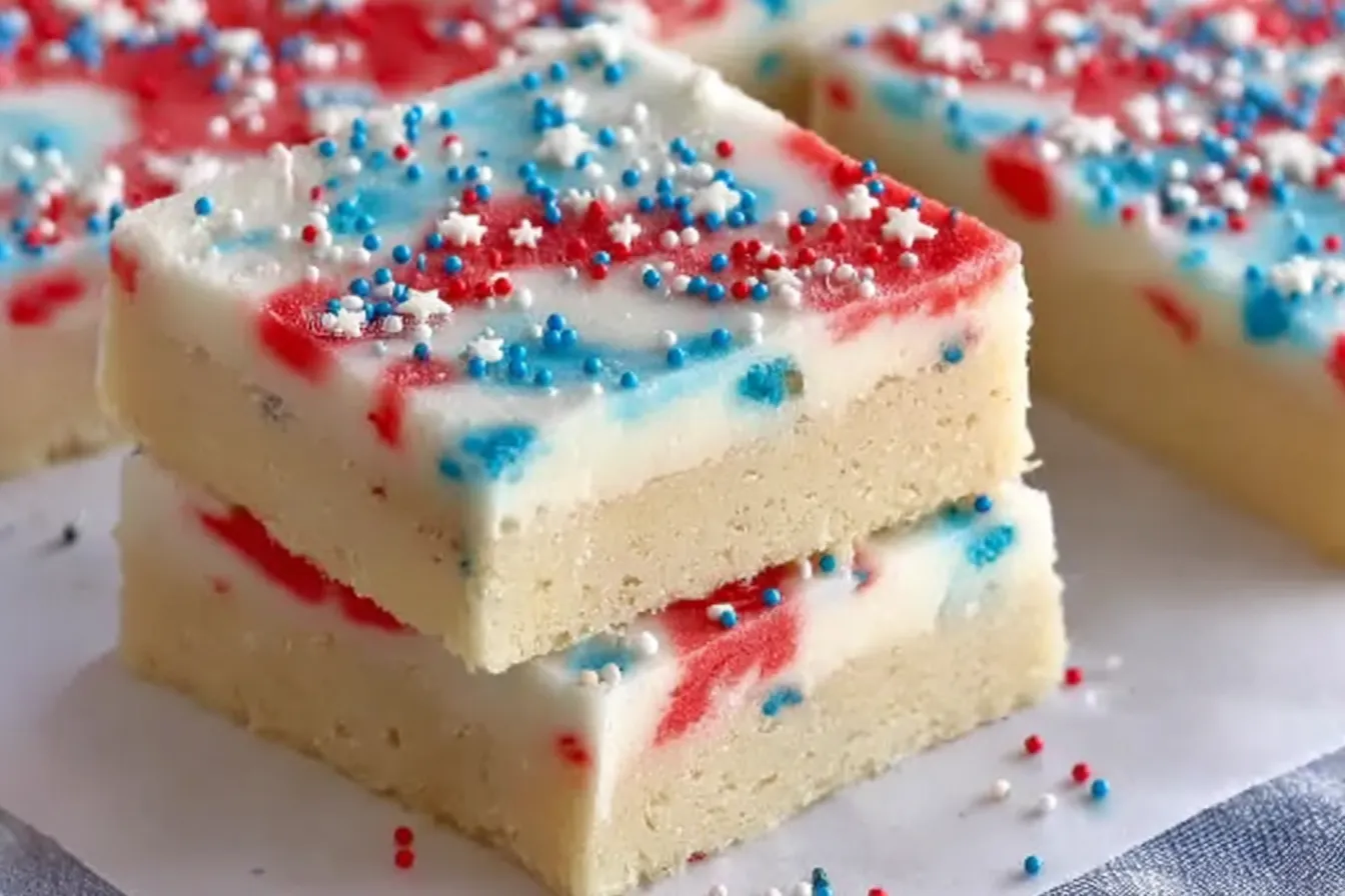 Patriotic Sugar Cookie Bars – Easy 4th of July Dessert Recipe