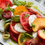 Vibrant Peach and Tomato Caprese Salad for Summer