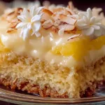 Pineapple Coconut God Bless America Cake Slice