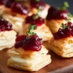 Puff Pastry Cranberry Brie Bites Ready to Serve