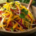 Colorful Quick And Easy Mango Slaw in a Bowl