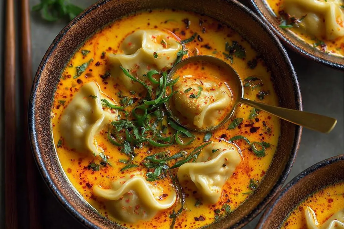 Quick Coconut Curry Soup with Dumplings