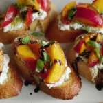 Quick Peach Bruschetta with Whipped Ricotta - Tasty Appetizer