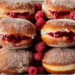 Delicious Raspberry Filled Donuts Freshly Baked