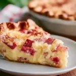 Delicious Rhubarb Custard Pie Slice