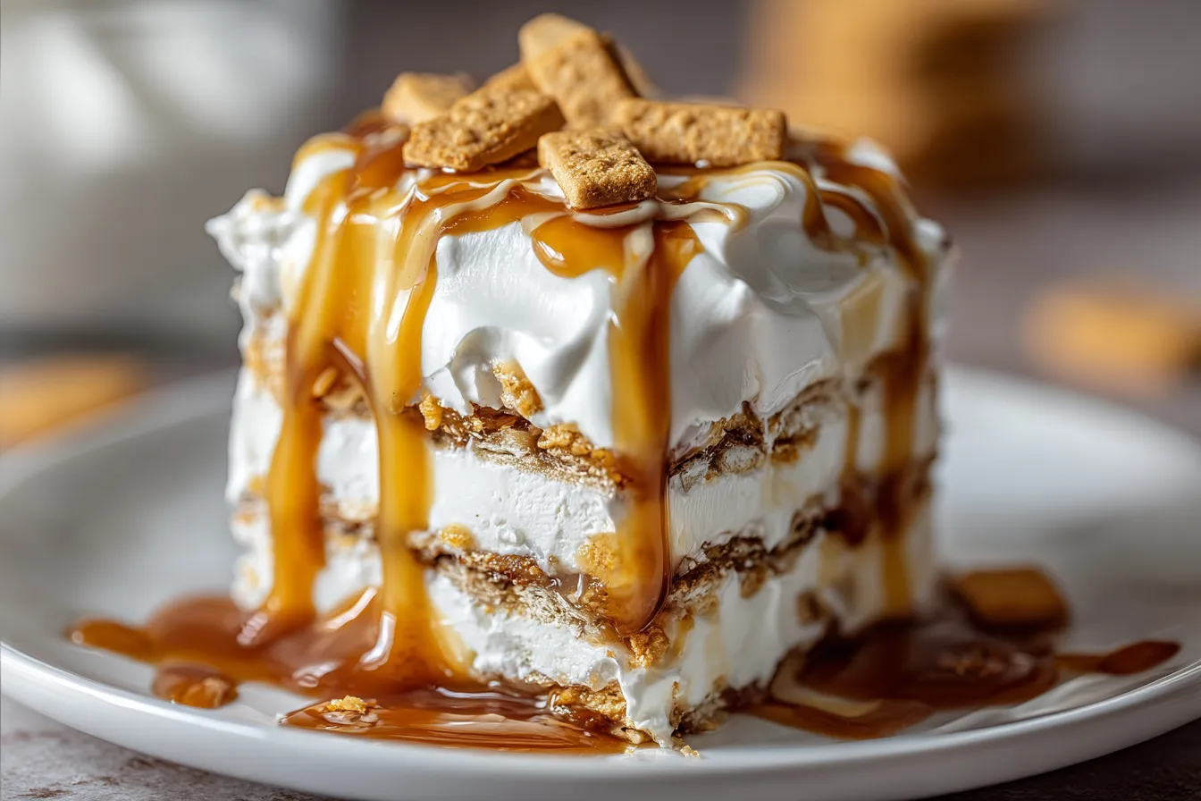 Ritz Cracker Salted Caramel Icebox Cake