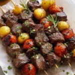 Juicy Rosemary Garlic Steak Kebabs on the Grill