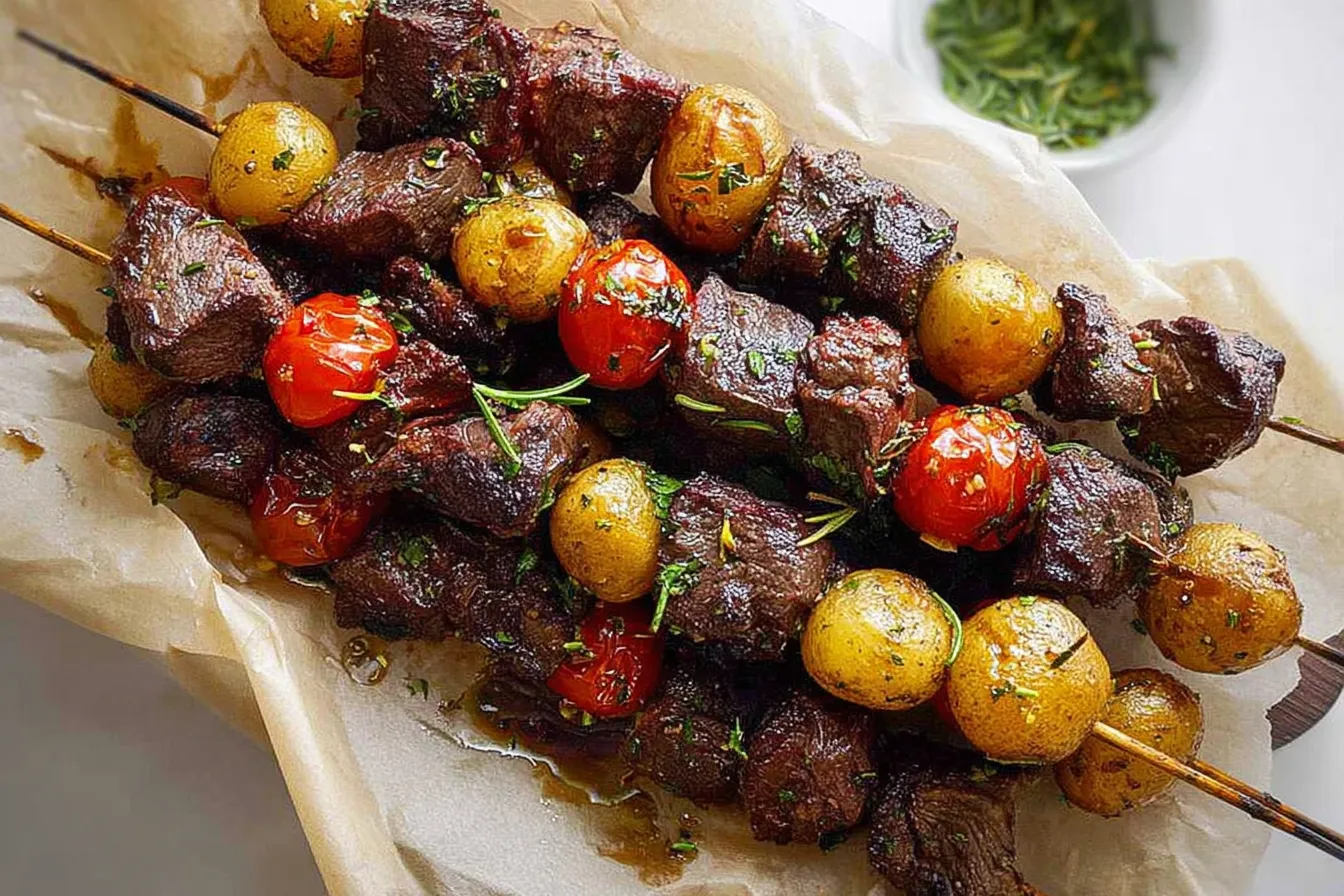 Rosemary Garlic Steak Kebabs