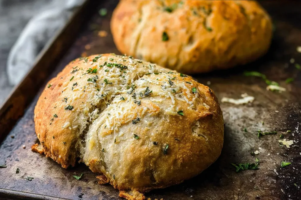 Rustic Garlic Parmesan Herb Bread Freshly Baked