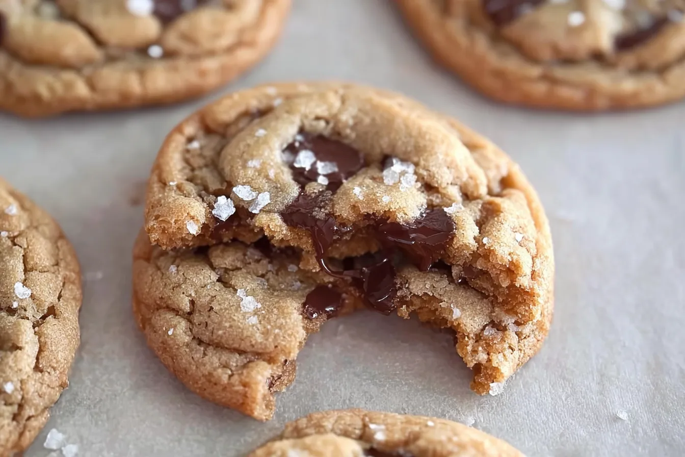 Salted Brown Butter Chocolate Chip Cookies {No Chilling!}