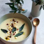 Silky Cauliflower and Leek Soup with Crispy Sage