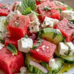 simple watermelon cucumber feta salad 1 SIMPLE Watermelon + Cucumber + Feta Salad: Refreshing Delight!