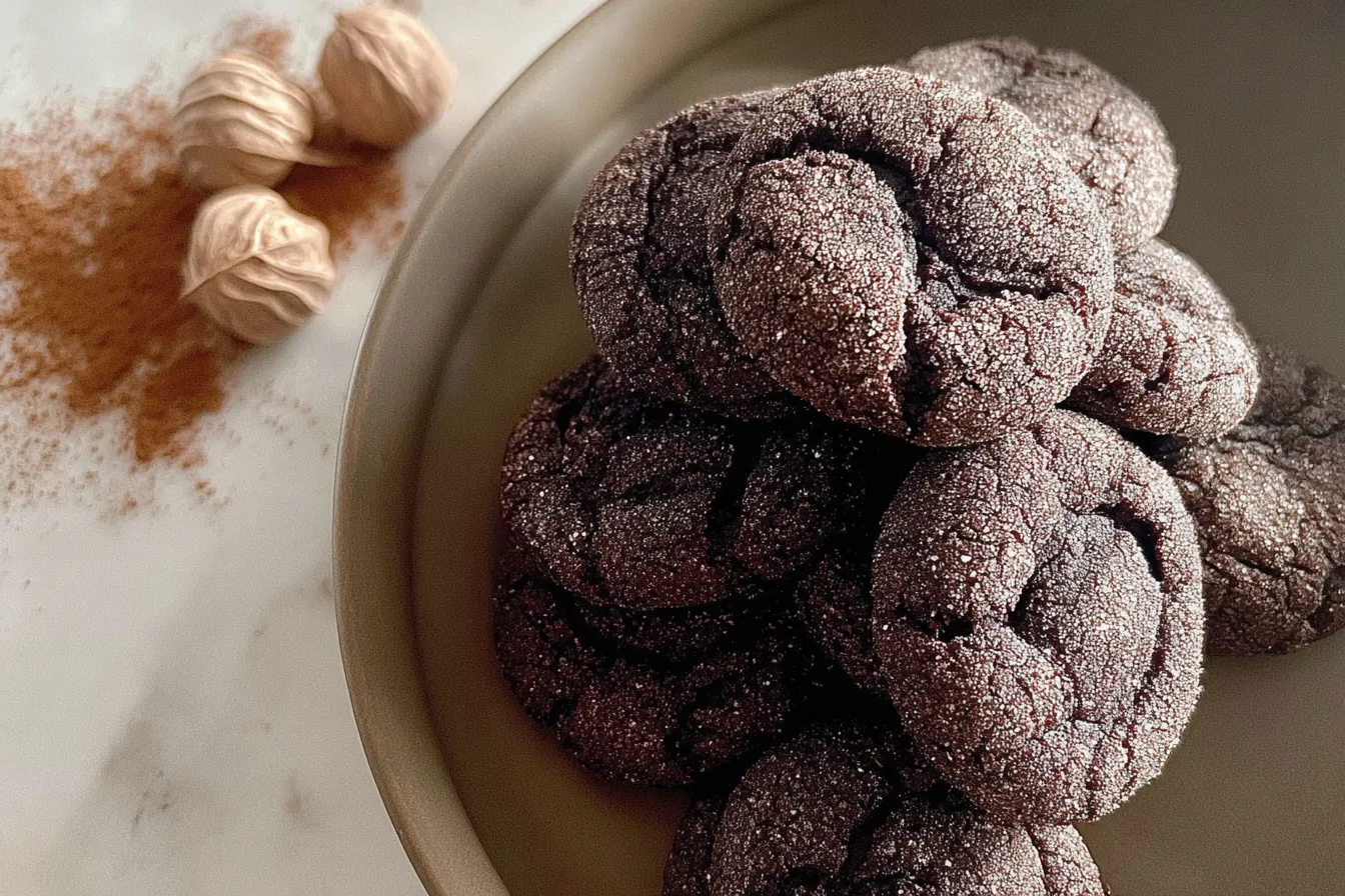 Spiced Chocolate Crinkle Cookies