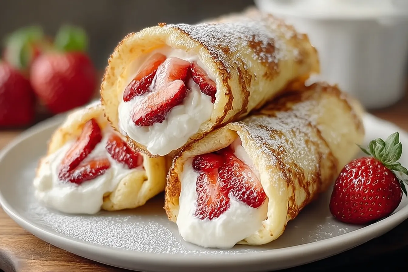 Strawberry Cream Cheese Stuffed Pancake Rolls – A Sweet Breakfast Favorite