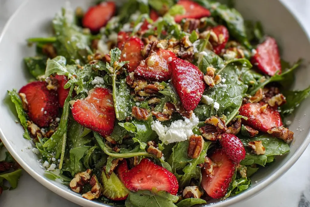 Colorful Strawberry Crunch Salad with Champagne Vinaigrette