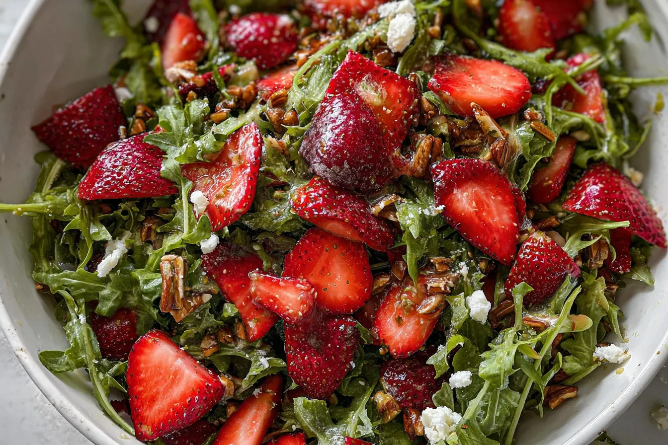 Strawberry Crunch Salad with Champagne Vinaigrette Delight! 4 Strawberry Crunch Salad with Champagne Vinaigrette.