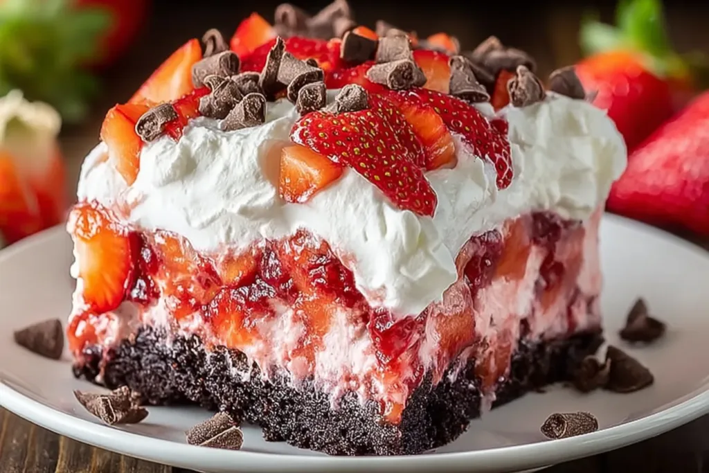 Strawberry Earthquake Cake Close-Up - A Unique Dessert