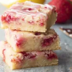 Strawberry Lemon Blondies Freshly Baked