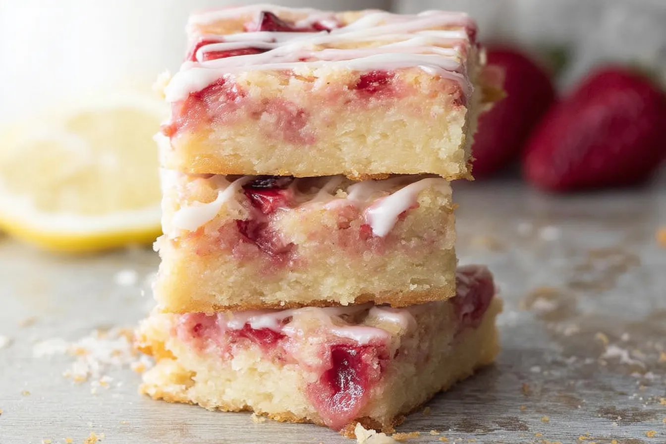 Strawberry Lemon Blondies