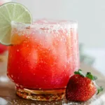 Strawberry Lime Mocktail Margarita in a Glass