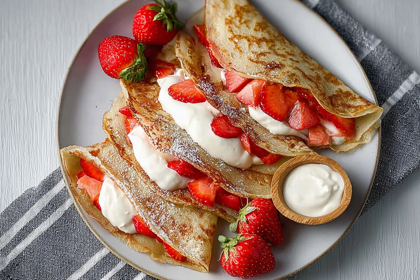 Strawberry Protein Crepes