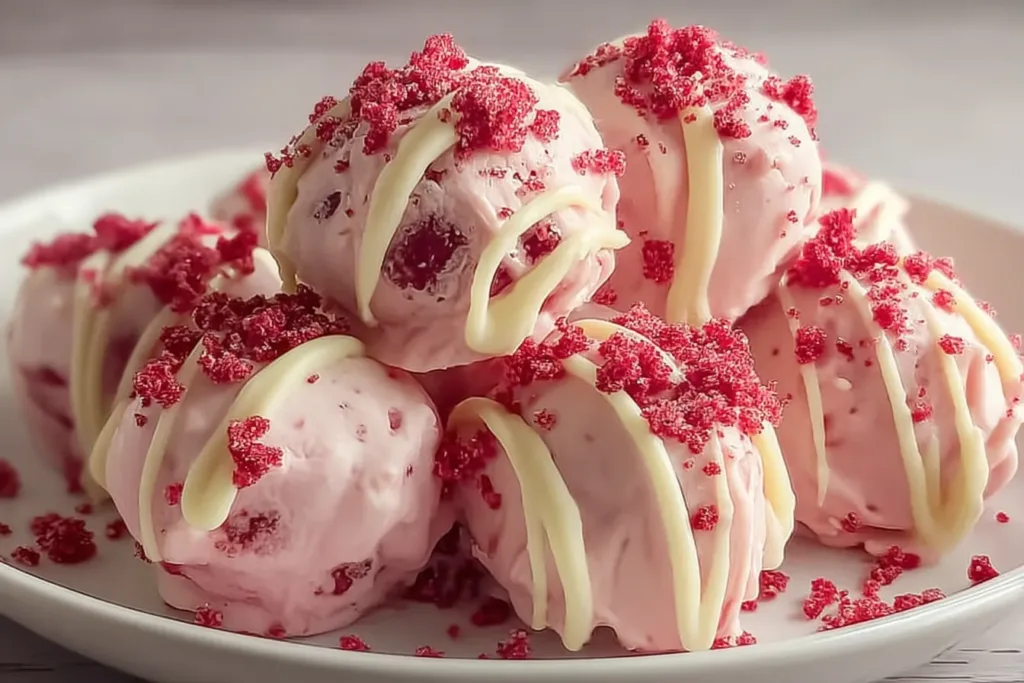 Delicious Strawberry Shortcake Truffles on a Plate